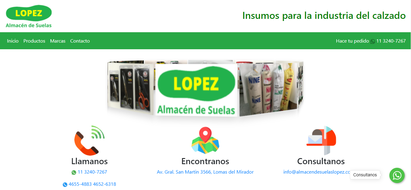 Almacen de Suelas Lopez Website